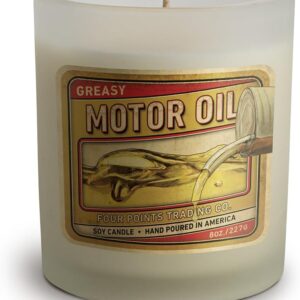 Motor Oil Scented 8 Oz Soy Aromatherapy Candle w/Jar - Four Points Trading Co.