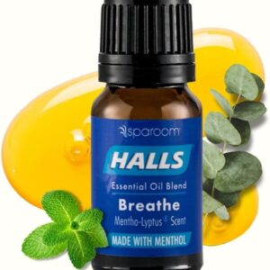 Halls Breathe Essential Oil Blend Mentho-Lyptus – Menthol Essential Oil for Refreshing Aroma, Menthol Oil with Eucalyptus for Diffuser, Calming Aromatherapy for a Restful Atmosphere, 10mL