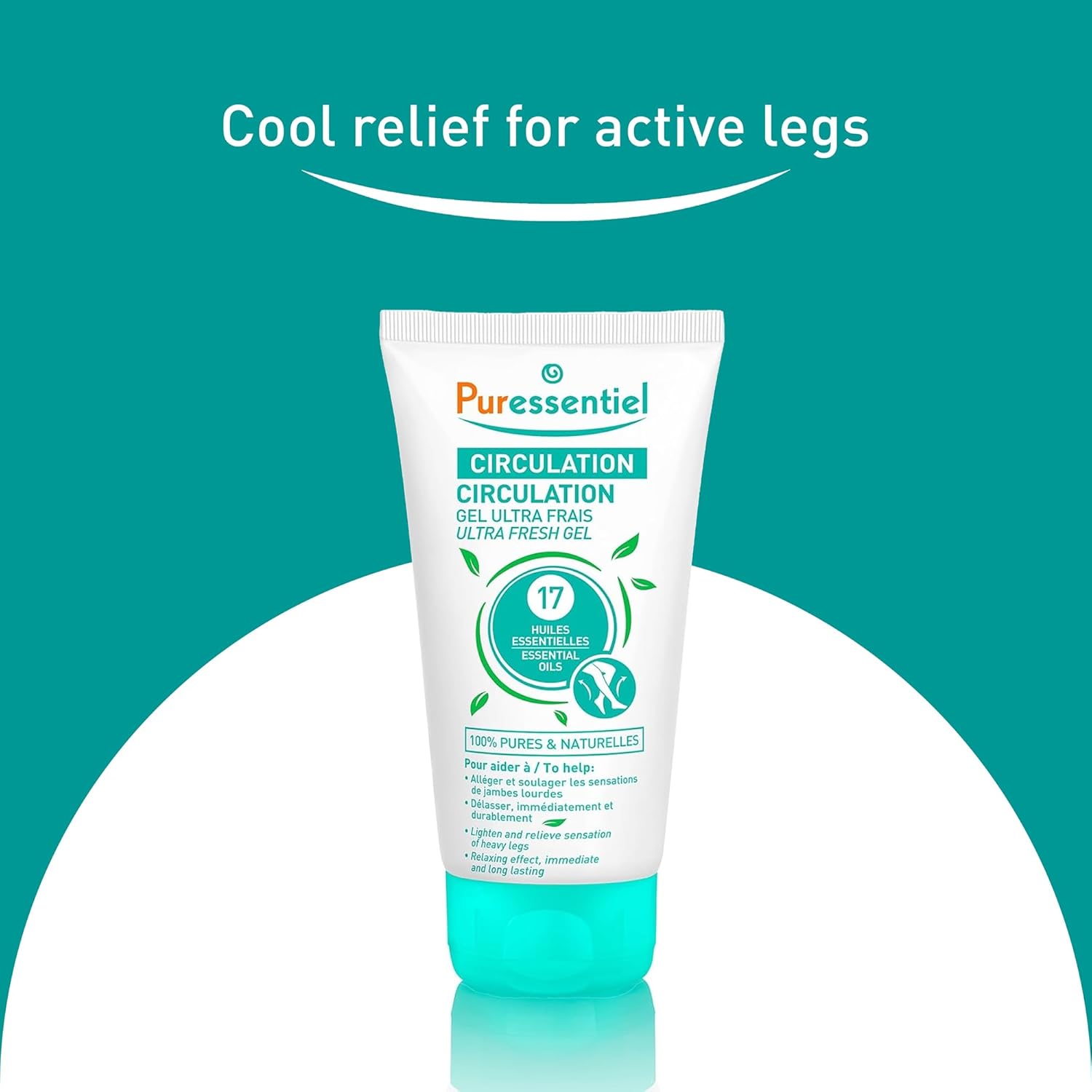 Puressentiel Soothing Gel for Tired Feet, Ankles, Legs - Aromatherapy Lotion with 17 Essential Oils for Body and Skin - Instant, Lasting Relief and Circulation - Natural and Alcohol Free - 4.22 oz - Image 2