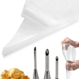 Puff Cream Filling Piping Tip 3 Pcs,Cupcake Filler Tool with 20 Disposable Pastry Bags for Filling Donuts,Cupcakes & Eclairs