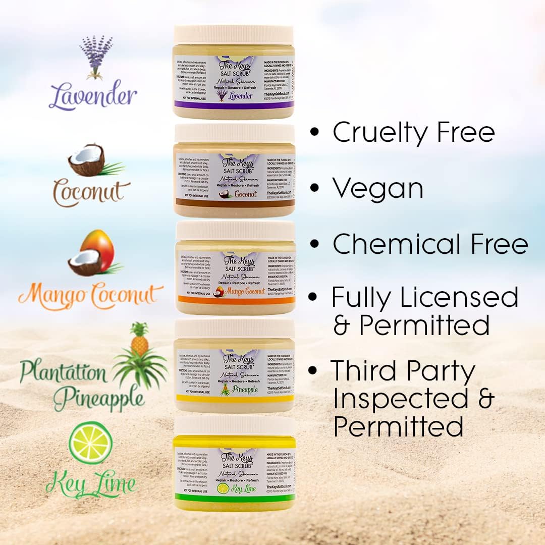 Exfoliating Coconut Sea Salt Body Scrub for All Skin Types with Wooden Spoon 3.4oz - Image 7