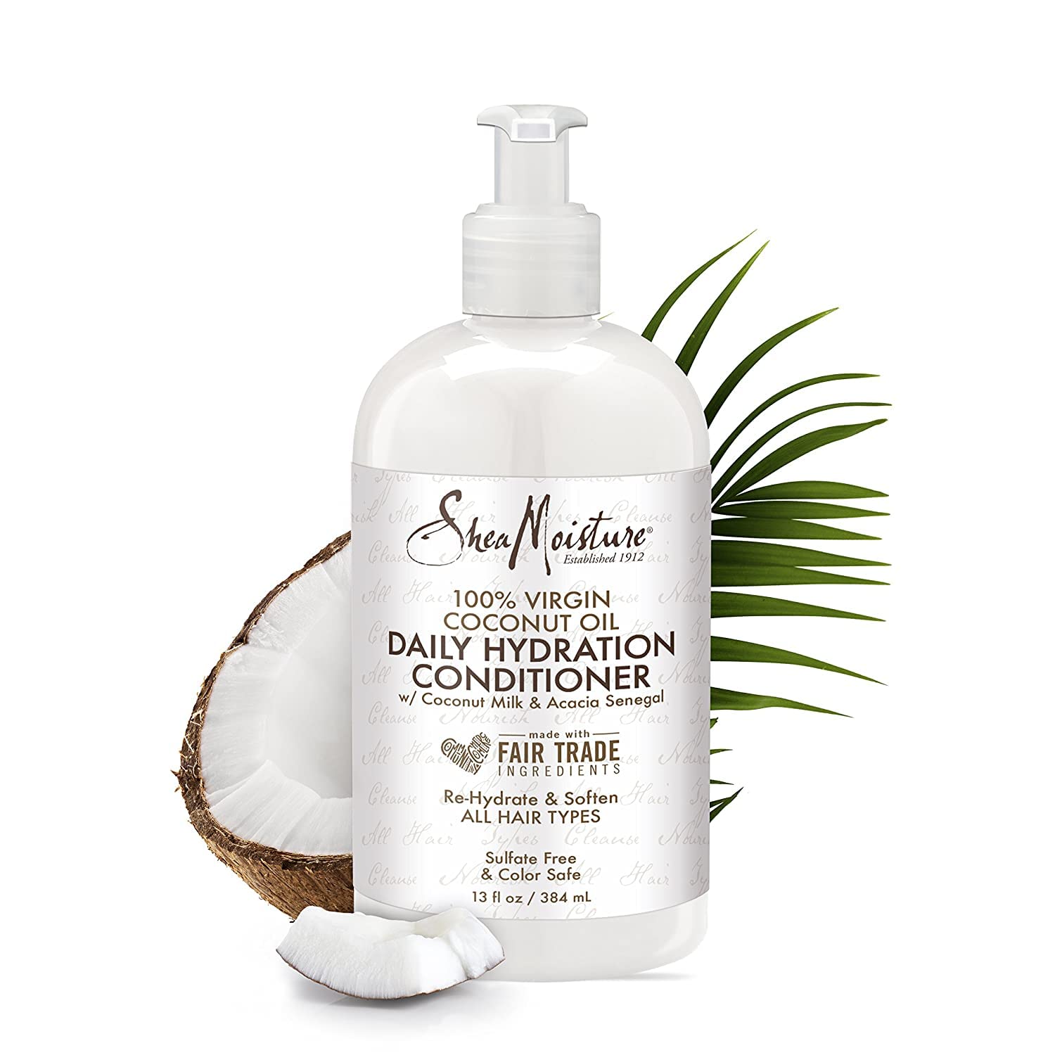 SheaMoisture 13 Oz Virgin Coconut Oil Shampoo Conditioner Set with 8 Oz Leave In Spray for Curly Hair - Image 3