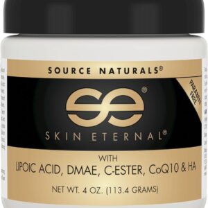 Source Naturals Skin Eternal Cream - Paraben Free With Lipoic Acid, DMAE, C-Ester, CoQ10 & HA - 4 oz Original Formula