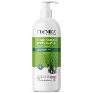 Lemongrass Body Wash with Aloe Vera, Chamomile & Vitamin E, 16 fl oz, Refreshing & Moisturizing Formula, Vegan, Sulfate-Free, Paraben-Free, for All Skin Types