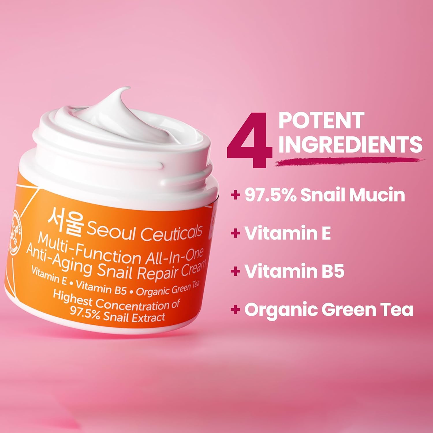 SeoulCeuticals 4oz Snail Mucin Moisturizer Cream for Day and Night Use - Image 5