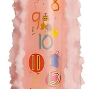 Biedermann & Sons 40-Hour Long Burning Unscented 1 to 21 Baby Shower Pillar Candle, Baby Pink - 15 Inch Tall
