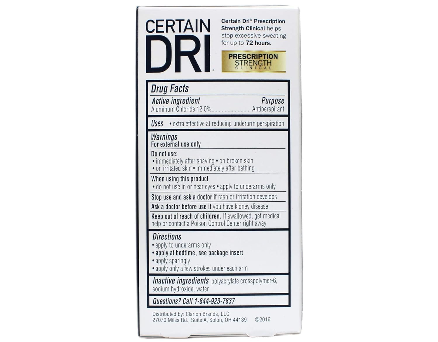 Certain Dri Prescription Strength Clinical Antiperspirant Roll-On, Hyperhidrosis Treatment for Men & Women, Long-Lasting 72hr Protection, Effective Sweat Control, Fragrance Free, 1.2 Fl oz, 3 Pack - Image 7