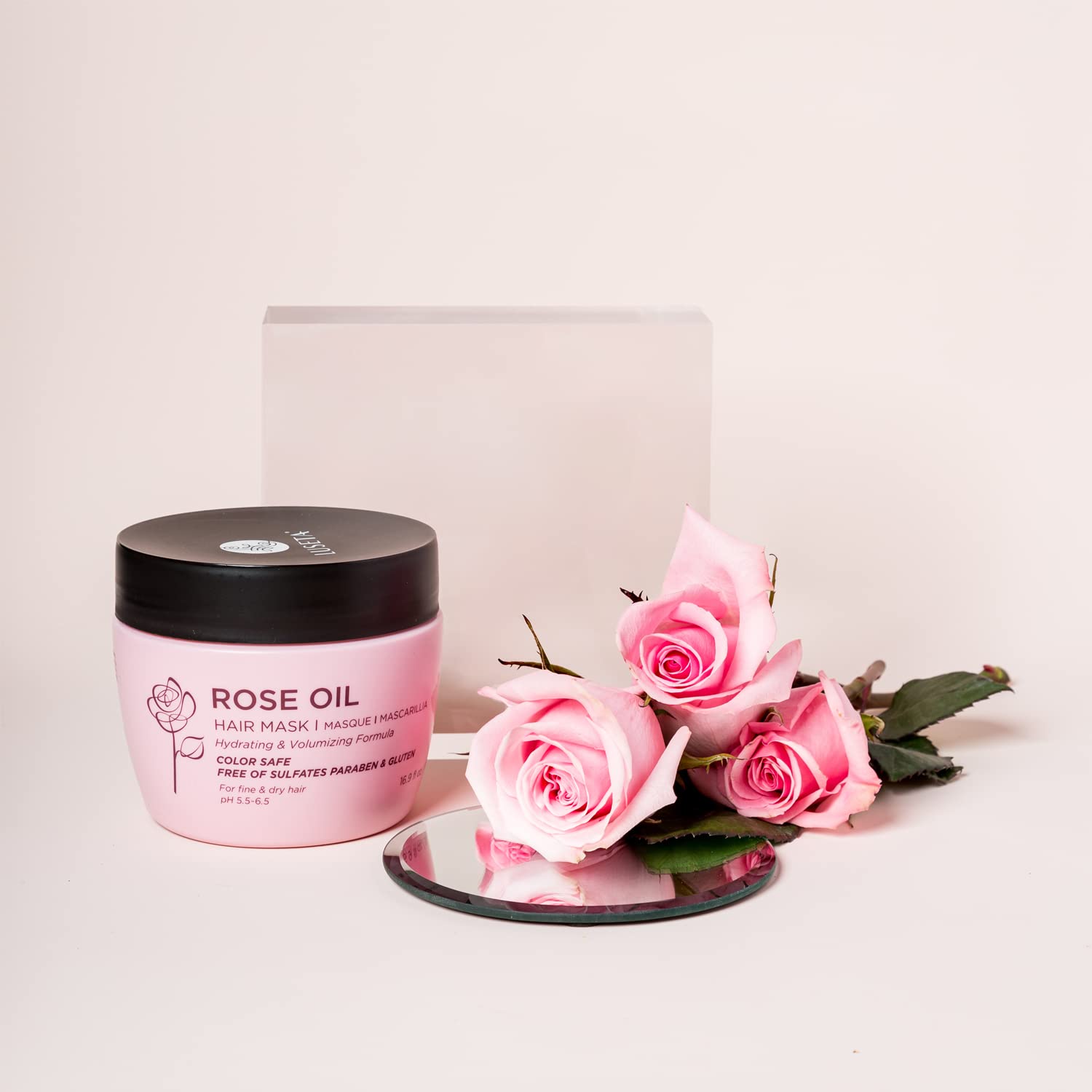Luseta Rose Oil Hair Mask Moisturing & Hydrating Masque 16.9 Oz Deep Nourishment for Fine and Dry Hair, Sulfate and Paraben Free - Image 2