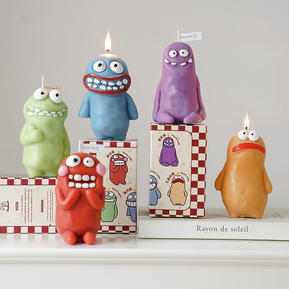Whimsical Monster Scented Candles – 5 Unique Scents, Fun Decorative Aromatherapy Candle – Handmade Cute Monster Shaped Candle for Home, Office, Gift – Approx. 4 Inches Tall - Image 6
