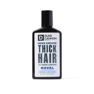 Duke Cannon 2-in-1 News Anchor Hair Wash - Naval Diplomacy, Shampoo & Conditioner, Bergamot & Aquatic Musk Scent, 10 fl. oz.