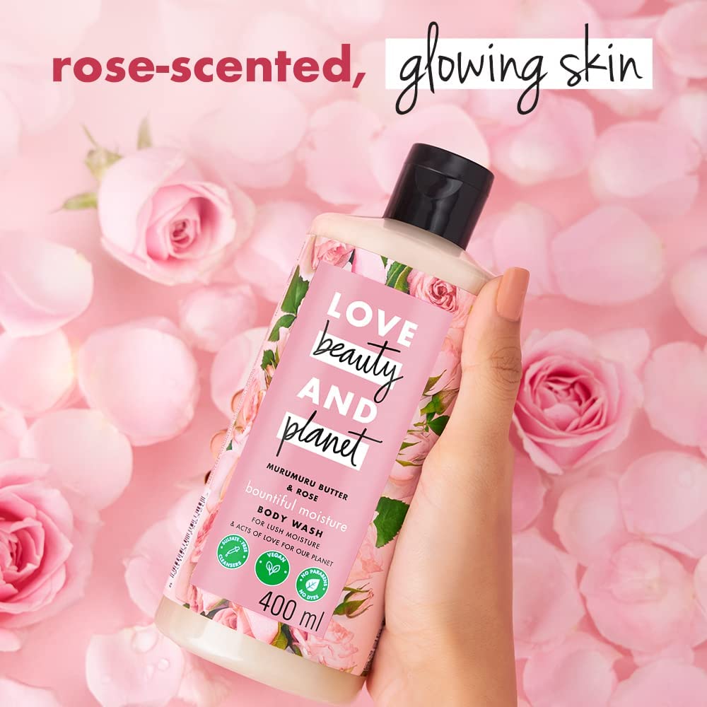 Lovee Beautty & Planet Murumuru Butter and Rose Moisturising Body Wash|Crème Shower Gel for Soft Skin,200ml - Image 2