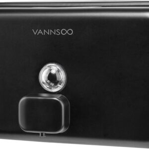 Wall Mounted Hand Soap Dispenser Bathroom, 1200ml 40oz Commercial Stainless Steel Black Liquid Soap Dispenser Wall Mount (Horizontal Black)