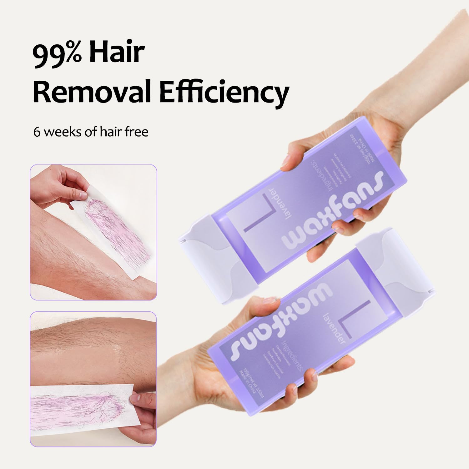 Home Hair Removal Roll-on Wax Kit with Automatic Cooling, 2 Cartridges, 50 Strips Included - Image 6