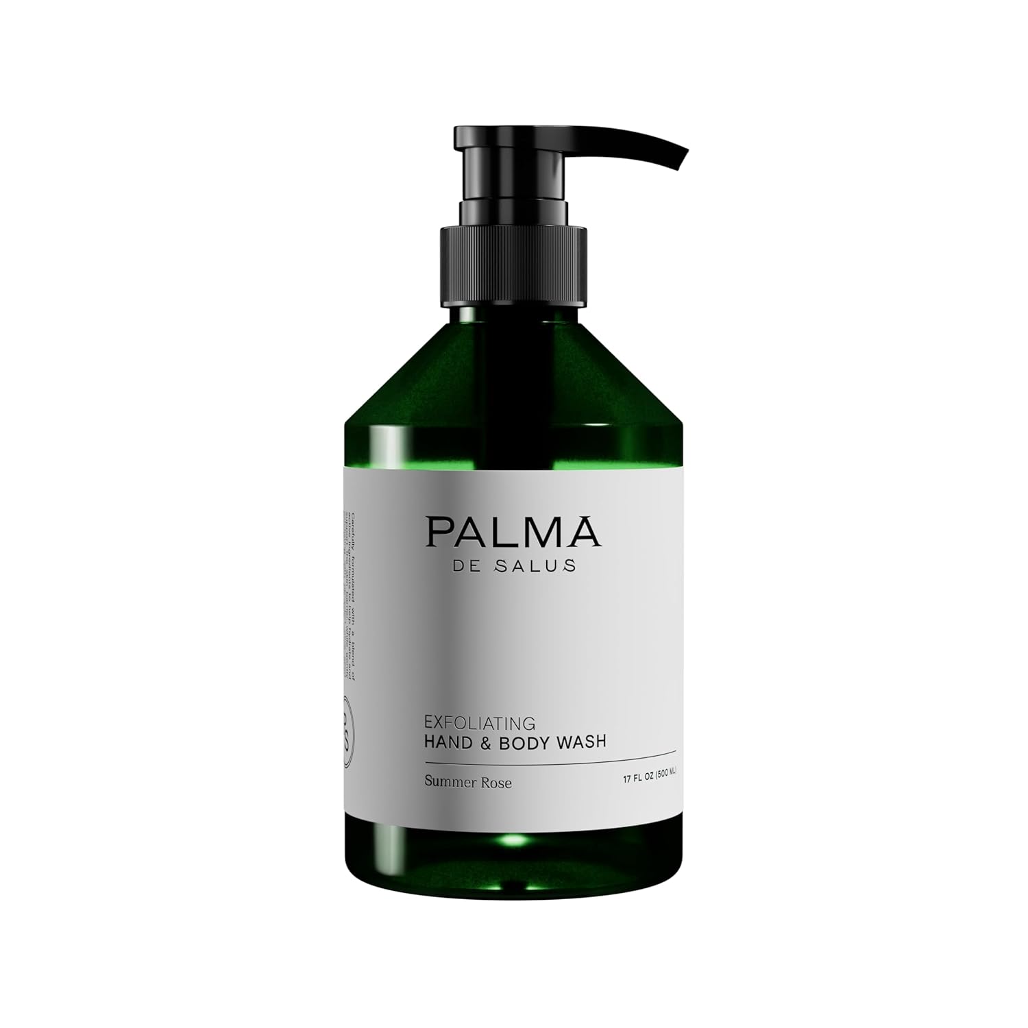 Exfoliating Hand & Body Wash (Organic Summer Rose) | Hydrating Cleanser with Avocado Oil, Betaine from Sugar Beets & Olive Pits โ Plant-Based Scrub for Glowing Skin | 17 fl oz