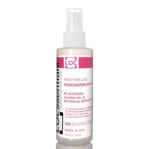 Rose Water for Locs – Rosewater and Glycerin Loc Moisturizer Spray with Jojoba Oil & Organic Botanical Extracts, Premium Braid Spray, Daily Hair Mist & Scalp Moisturizer