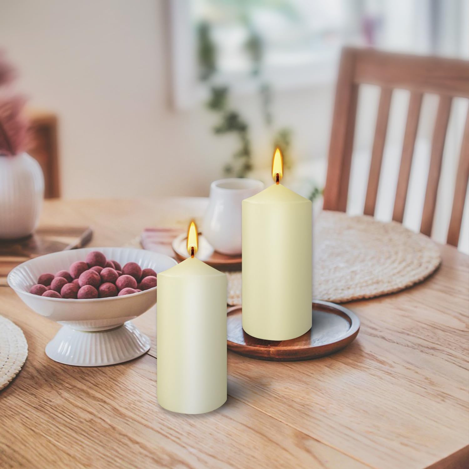 20 Packs 2 x 4 Premium Sense Unscented Ivory Tall Pillar Candles, Soy Wax for Candlelight Dinner, Home Decor, Party, Wedding. - Image 7