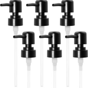 6Pcs Soap Dispenser Pump Head Replacement Set,Reusable Hand Soap Dispenser Top for Bathroom,Kithen Worktop Bottles, Standard Diameter 28/400 Neck Size (6, Black)