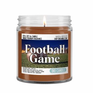 Football Game Scented Candle - Smells Grass - Night Air - 100% Naturally Vegan Soy and Premium Fragrance | Great Gift | Handmade in Denver, Colorado (4oz Glass Jar)