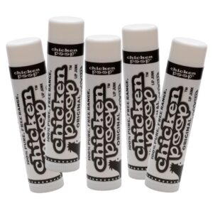 Chicken Poop Lip Balm Simone Chickenbone 100% Natural Moisturizer for Dry, Chapped Lips, 0.15 oz, (Original), Pack of 5