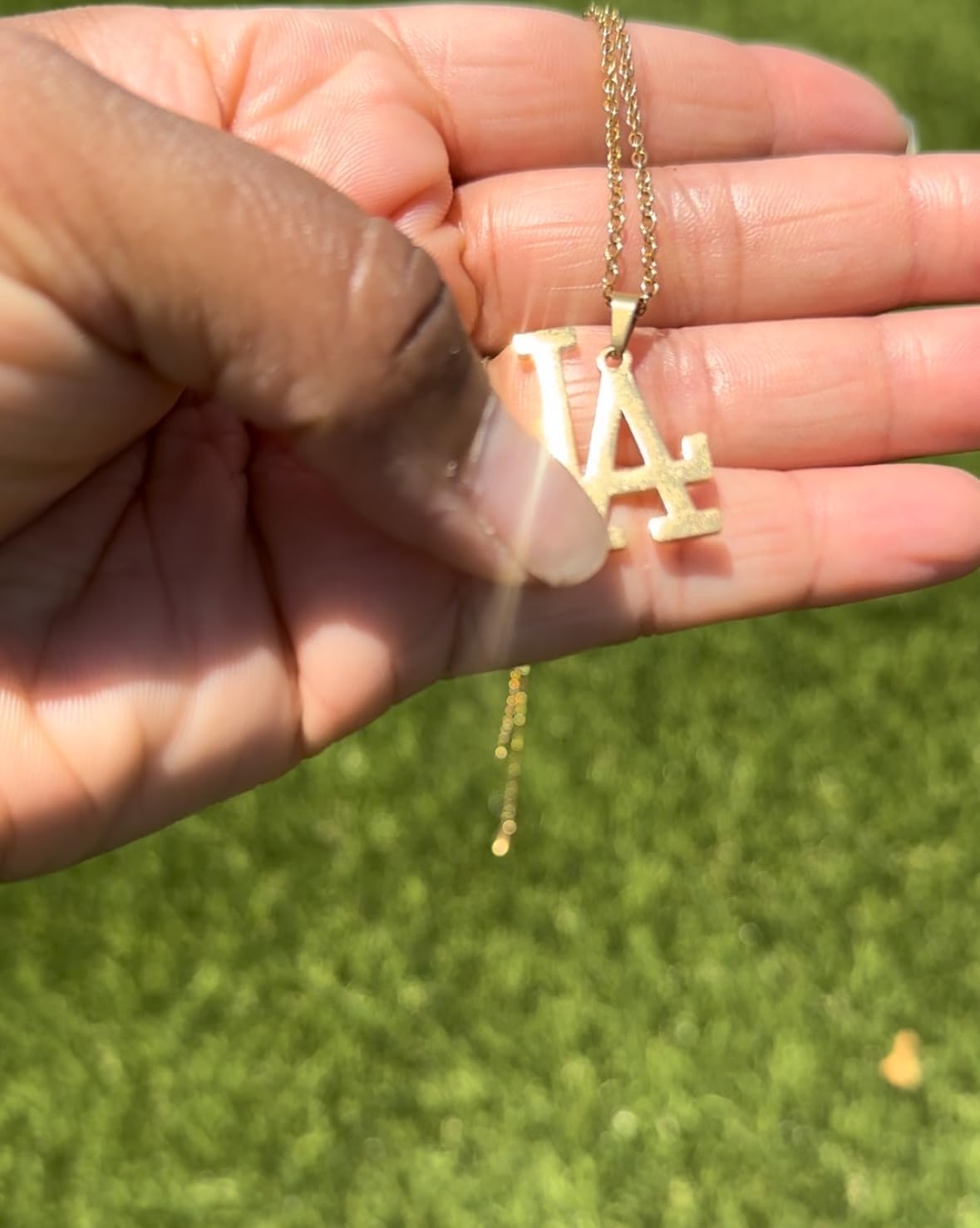 Los Angeles Necklace 18K Gold Plated Stainless Steel Pendant Necklace LA Link Chain L.A Pendant High Polished Finish Gift Idea - Image 5