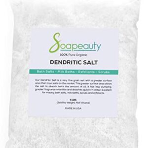 Soapeauty DENDRITIC Salt 5 lbs | Bath Scrub, Exfoliants, Milk Bath, and More | Premium Fine Grain for Body Relaxation