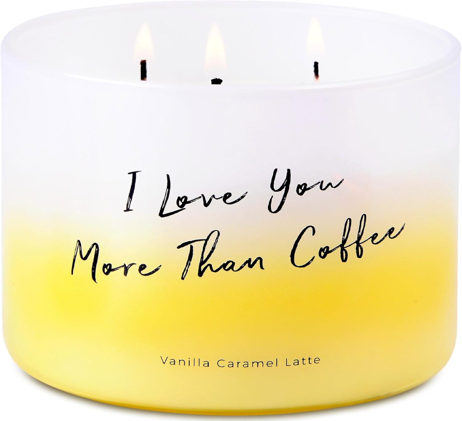 Vanilla Caramel Latte Scented Candle - Large 3 Wick Soy Candle 15.8 oz - Aromatherapy Creamy Coffee Candles for Relaxation & Stress Relief - Long Lasting Cozy Cafe Scented Candles for Women & Men