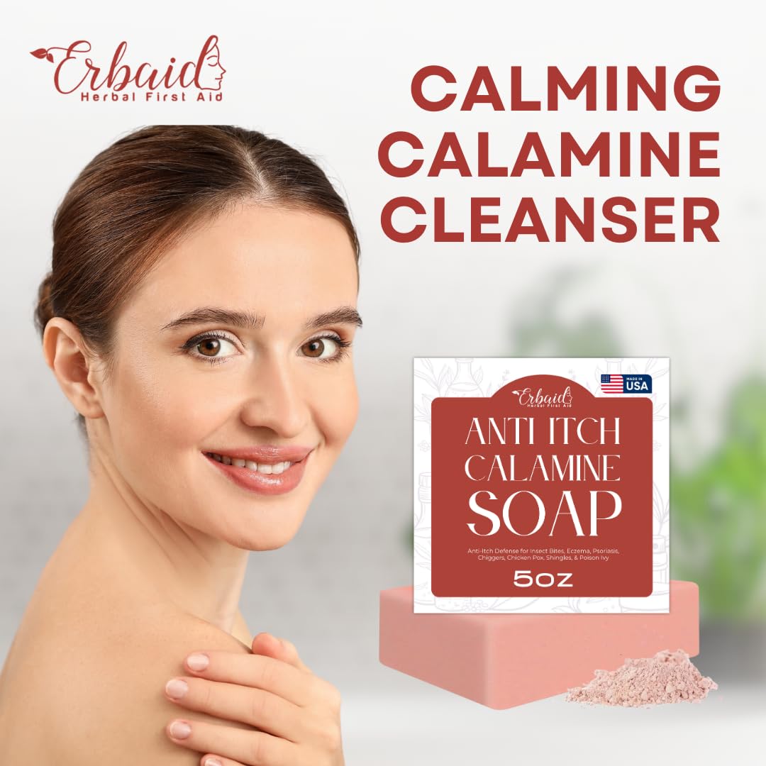 Calamine Soap Bar – All Natural Instant Itch Relief – Calming Calamine Soap for Itchy Skin, Insect Bite, Eczema, Poison Ivy Rash, Chicken Pox – Pure Anti-Itch Body Wash Made in USA – Large 5oz Bar - Image 6