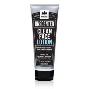 Pacific Shaving Company Clean Face Lotion - Hydrating Face Moisturizer with Avocado & Jojoba Oil - Fragrance-Free Skin Care Products for Men - Lightweight & Safe for Sensitive Skin (7 Oz)