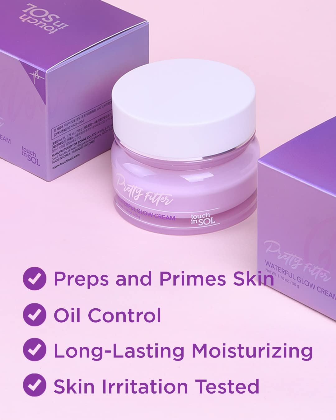 Touch in Sol Lightweight Hydrating Face Moisturizer Gel Cream 1.76 oz with Hyaluronic Acid and Collagen - Image 3