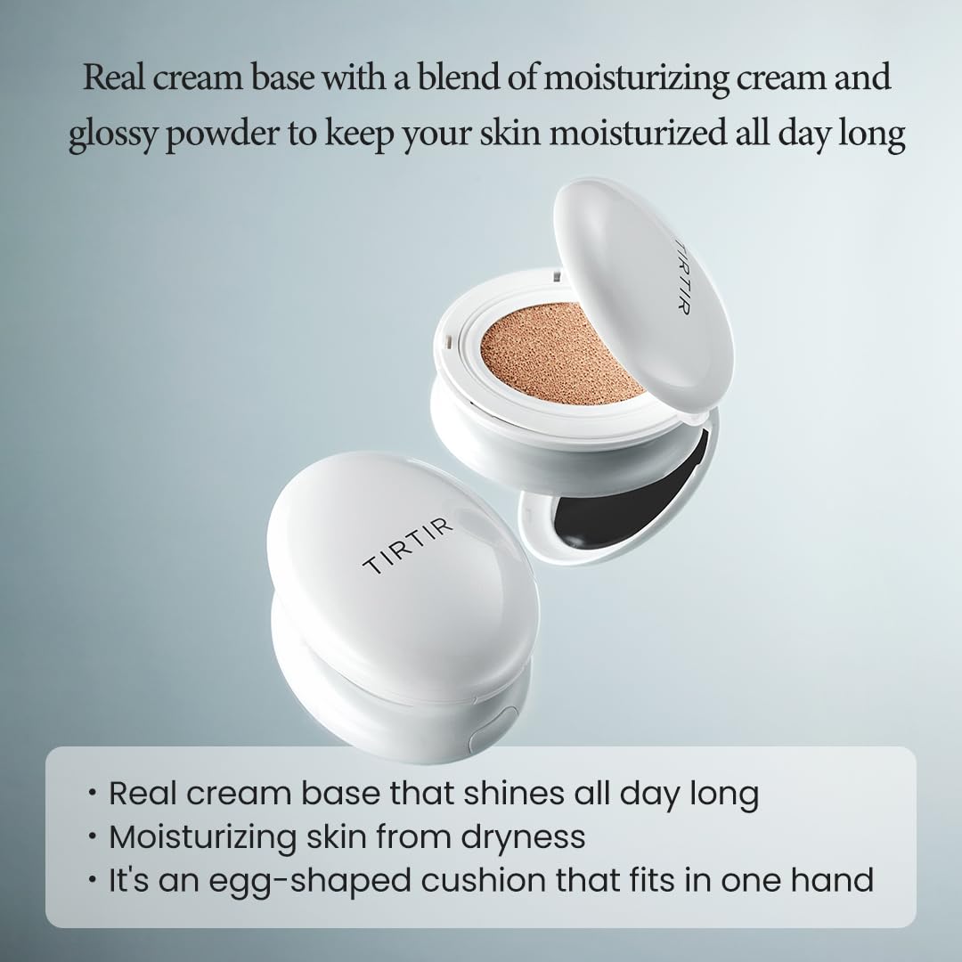 TIRTIR My Glow Cream Cushion Mini Natural Coverage 0.15 oz Porcelain #17C - Image 2