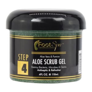 FOOT SPA - Exfoliating Scrub Gel, 4 Oz - Manicure, Pedicure and Body Exfoliator Infused with Aloe Vera and Salicylic Acid - Glow, Polish, Smooth and Moisture Skin - Body, Hand and Foot