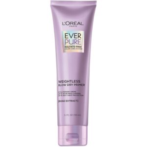 L'Oreal Paris Blow Dry Primer for 48 HR Frizz Control, Sulfate Free, EverPure 5.1 fl oz