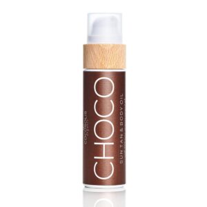 COCOSOLIS CHOCO Suntan & Body Oil - Organic Tanning Oil - Deep Chocolate Tan - Tanning Lotion Accelerator for Indoor and Outdoor Tanning Beds (3.71)