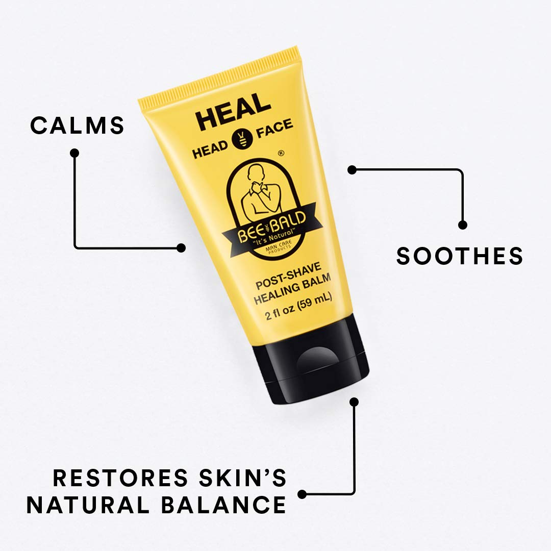 Bee Bald 3-Pack with SHAVE Premium Shaving Cream, HEAL Post-Shave Healing Balm, CLEAN Hydrating Facial Cleanser - Image 9