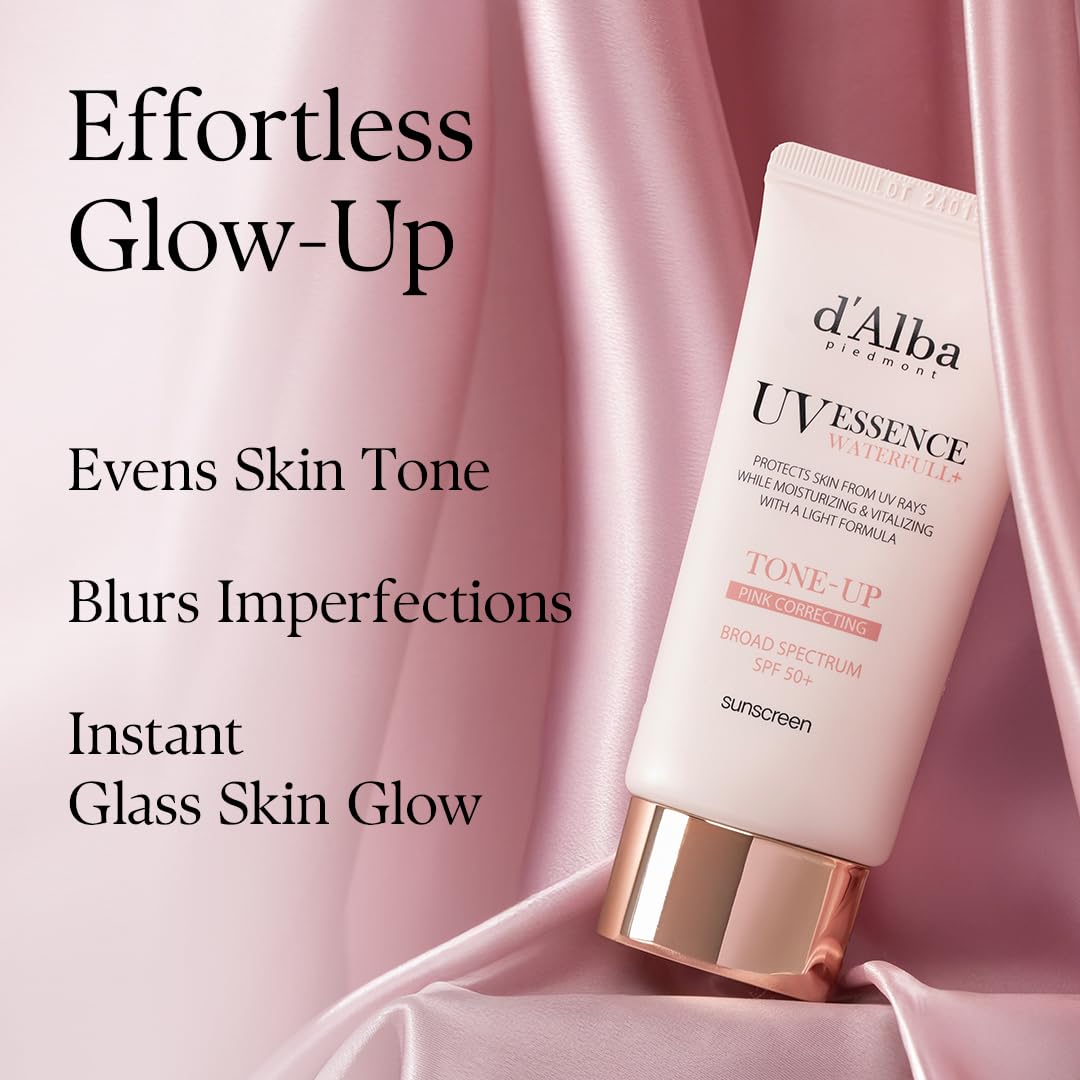d'alba Piedmont Waterfull Tone-Up Sunscreen Serum BROAD SPECTRUM SPF 50 + Korean Sunscreen for Face, All Skin Tones, Sweat Proof Formula (1.69 fl.oz.) - Image 5