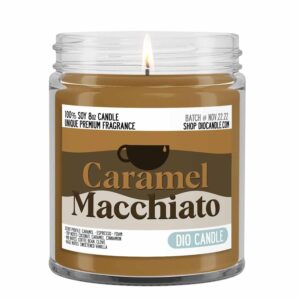 Caramel Macchiato Coffee Scented Candle - Smells Like Caramel - Espresso - Foam - 100% Naturally Vegan Soy and Premium Fragrance | Great Gift | Handmade in Denver, Colorado (8oz Glass Jar)