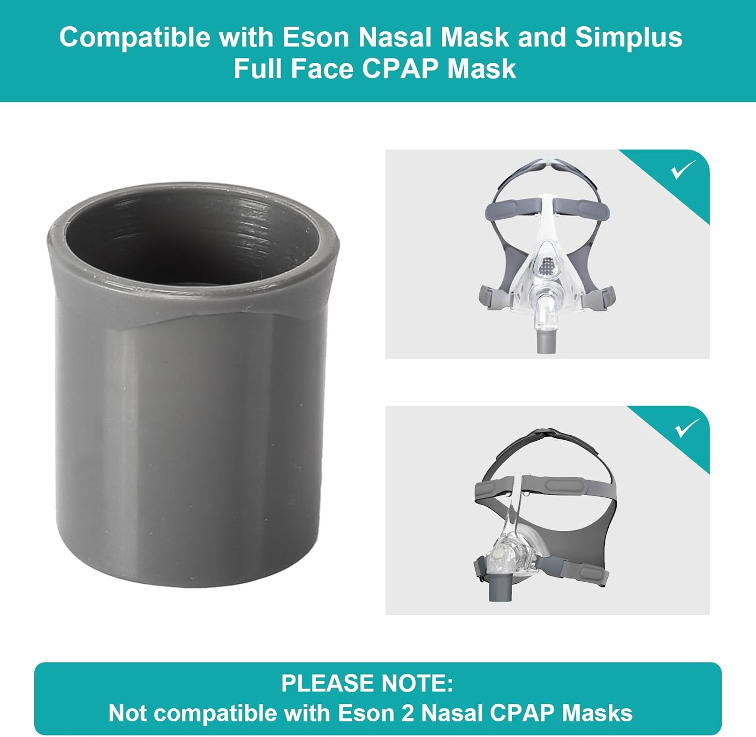 Swivel for CPAP Mask, Compatible with Eson Nasal and Simplus Full Face CPAP Masks, 360 Degree Swivel Connector for Enhanced Comfort, Reduces Tube Tangling & Air Leaks - Image 3