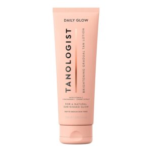 Tanologist Brightening Daily Glow Body Lotion- Light To Medium, Gradual Tanning Lotion, Streak-Free & Natural Looking Self Tanner, Illuminating, 8.45 fl. oz/250 ml Tube