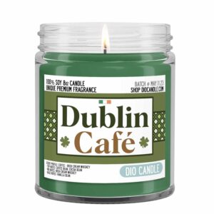 Dublin Cafe Scented Candle - Smells Like Coffee - Irish Cream Whiskey - 100% Naturally Vegan Soy and Premium Fragrance | Great Gift | Handmade in Denver, Colorado (8oz Glass Jar)