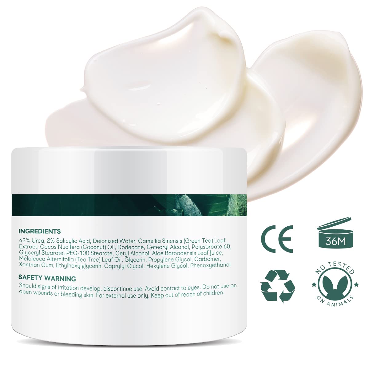 Urea cream 40 perent for feet: Maximum Strength Urea lotion for cracked Heels and Rough Thick Skin for foot- 42% Crema 5.29 oz. - Image 7