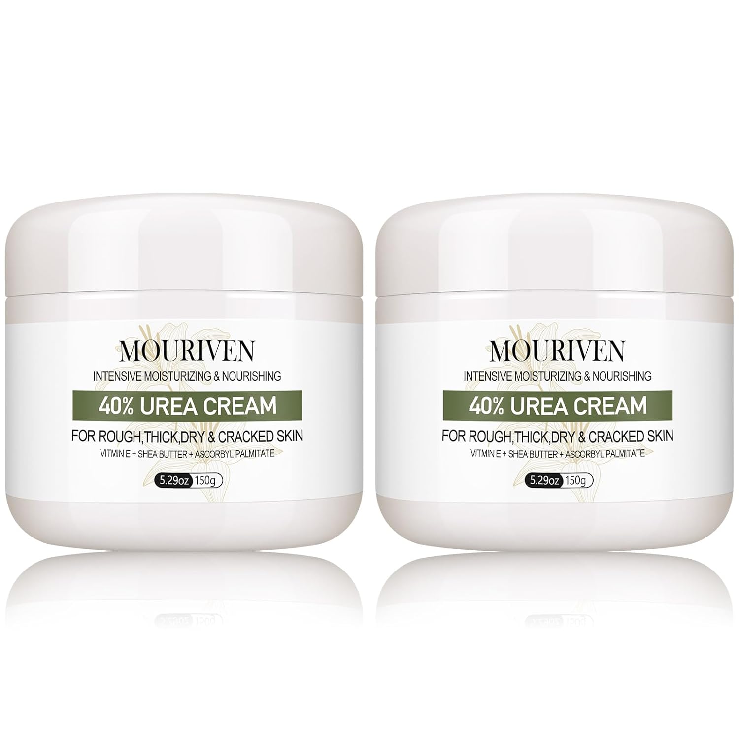2 Packs Urea Cream 40 Percent - Foot & Hand Cream, for Dry, Cracked Heels, Feet, Knees, Elbows, and Hands, Callus Remover, Maximum Strength Urea Lotion for Softening and Moisturizing