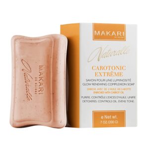 Makari Naturalle Carotonic Extreme Toning Soap | Skin Illuminating and Oil-Controlling Bar | Prevents Breakouts | Promotes Even Skin Tone | For Combination, Oily, and Acne-Prone Skin (7oz)