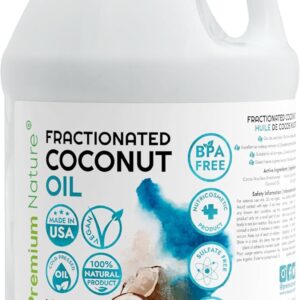 Fractionated Coconut Oil for Massage Cold Pressed Best Carrier for Essential Oils Mixing for Women Dry Skin Moisturizer for Body and Hair 1 Gallon Bottle Bulk Size