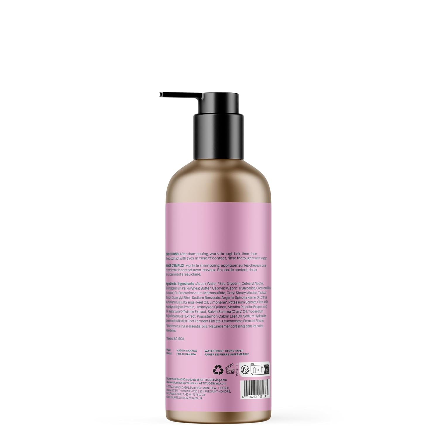 ATTITUDE Hydrating Peppermint & Sweet Orange Conditioner, Vegan, 16 Fl Oz Aluminum Bottle - Image 8