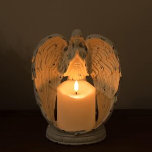 Angel Satue Bereavement Gifts, 8.5 Inch Candle Holders for Loss in Memorial of Loved One, Angel Figurines Catholic Decor for Remembrance Condolence