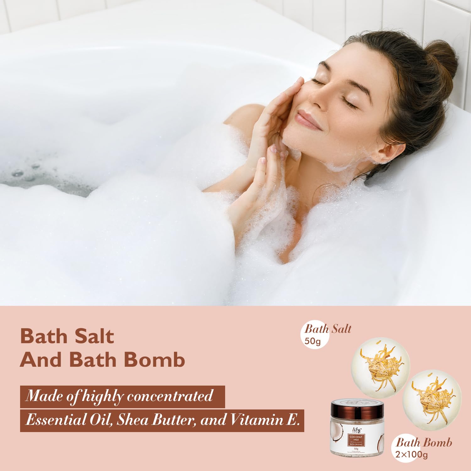 Fathers Day Gifts for Men Dad Coconut Vanilla Spa Gift Basket for Women 18 Pcs Luxury Bath & Body Set with Shower Gel | Relaxing Self Care Pampering Gifts for Her, Birthday, Christmas, Mothers Day - Image 4