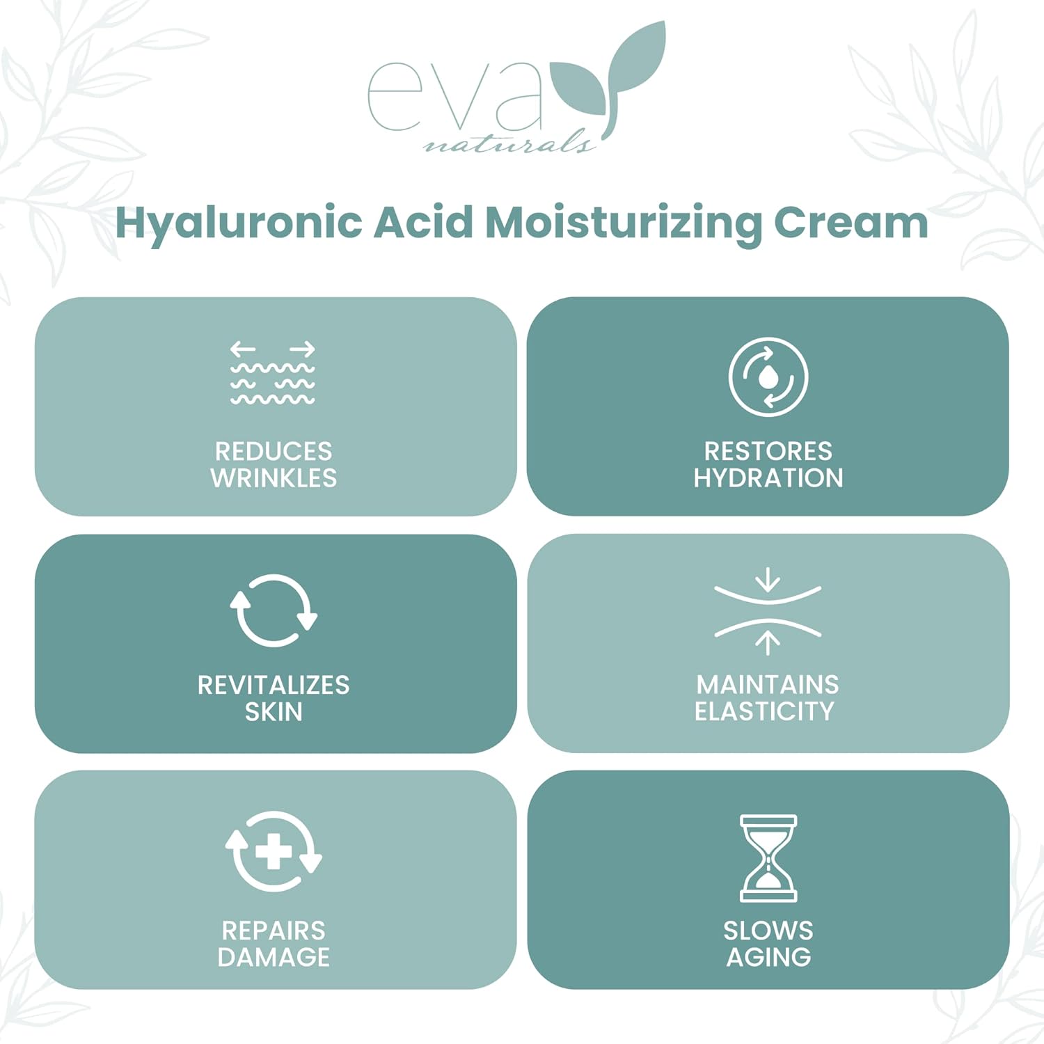 Eva Naturals Hydrating Face Cream with Hyaluronic Acid - Anti-Aging, Wrinkle Face Moisturizer for Women and Men, With Aloe Vera & Retinol For Face - Firming Day & Night Cream (1.7 Fl Oz) - Image 3