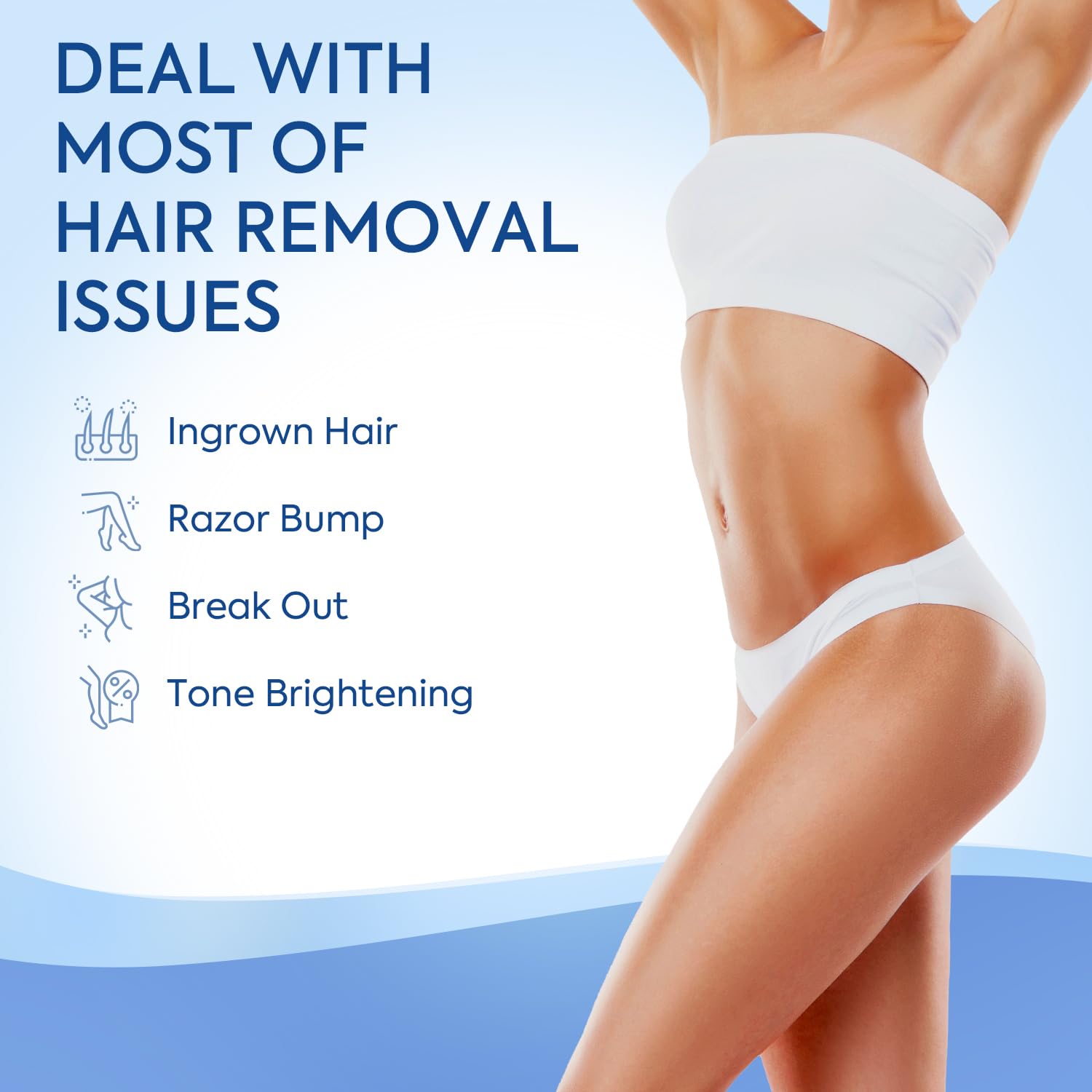 Ingrown Hair Treatment Serum for Women: Razor Bump & Burn Relief for Bikini Area, Legs, Armpits & Face – Post-Shave Post-Wax Roller with Salicylic & Glycolic Acid – Made in USA – 3.38 fl oz - Image 2