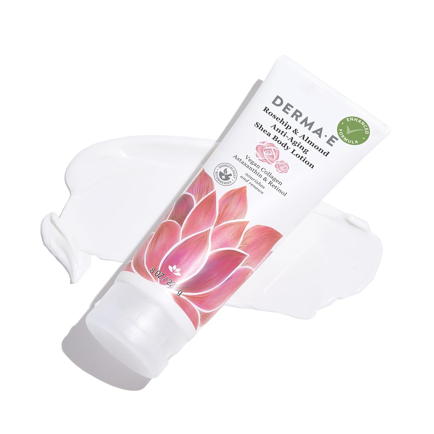 Derma E Rosehip and Almond Anti-Aging Shea Body Lotion – Vegan Flora-Collagen, Retinol and Vitamin E Moisturizer for Dry Skin – Gently Scented Cruelty Free Moisturizing Cream, 8 oz - Image 5
