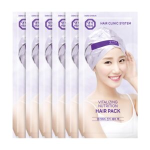 Vitalizing Nutrition Hair Pack - Korean Hair Treatment for Dry Damaged Frizzy Hair - Herbal Deep Conditioner with Ginseng - K-Beauty Hair Mask 6 Pack (35g / 1.23 fl. oz)